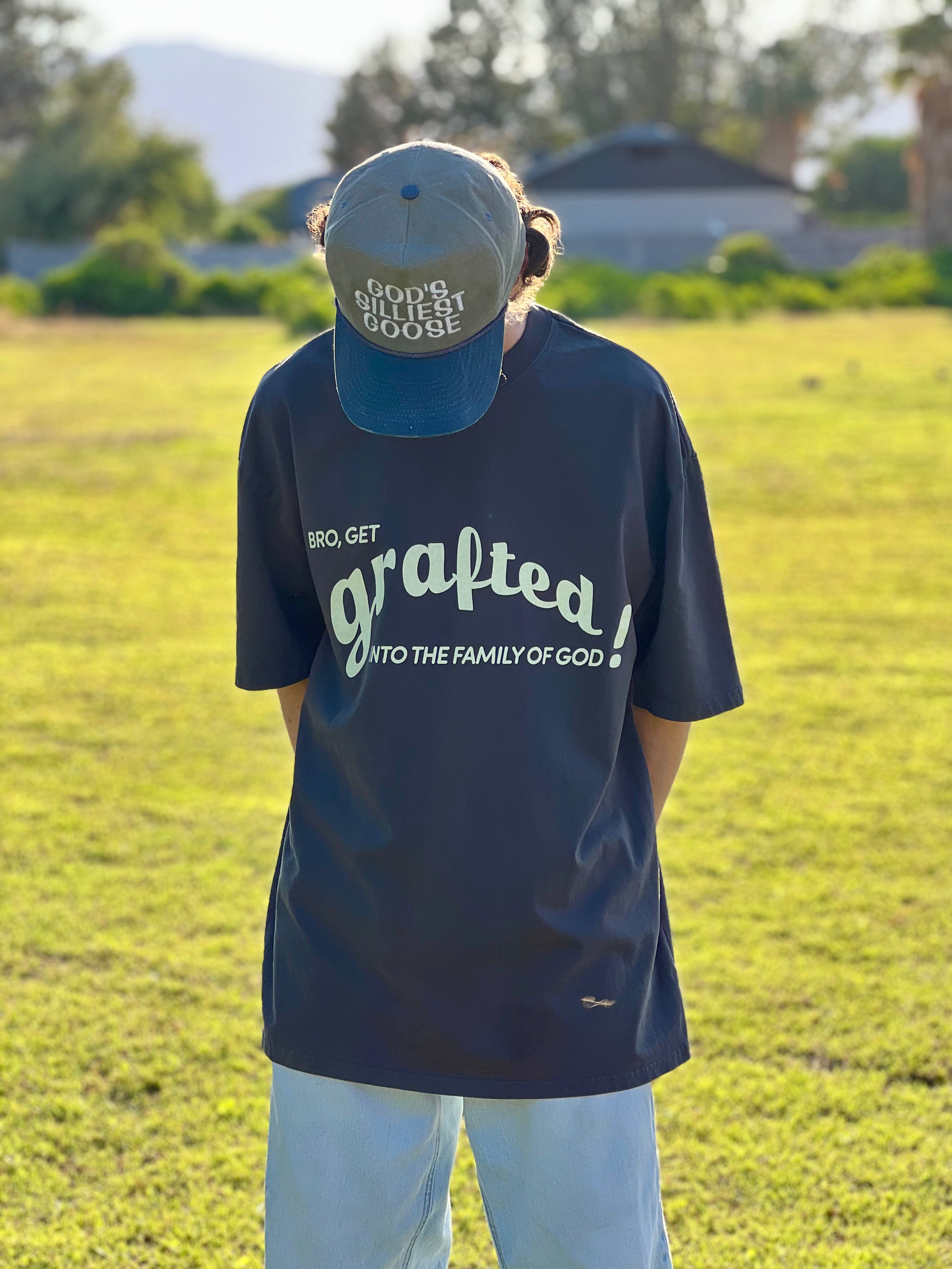 'Get Grafted' Heavyweight Tee - Charcoal (Oversized)