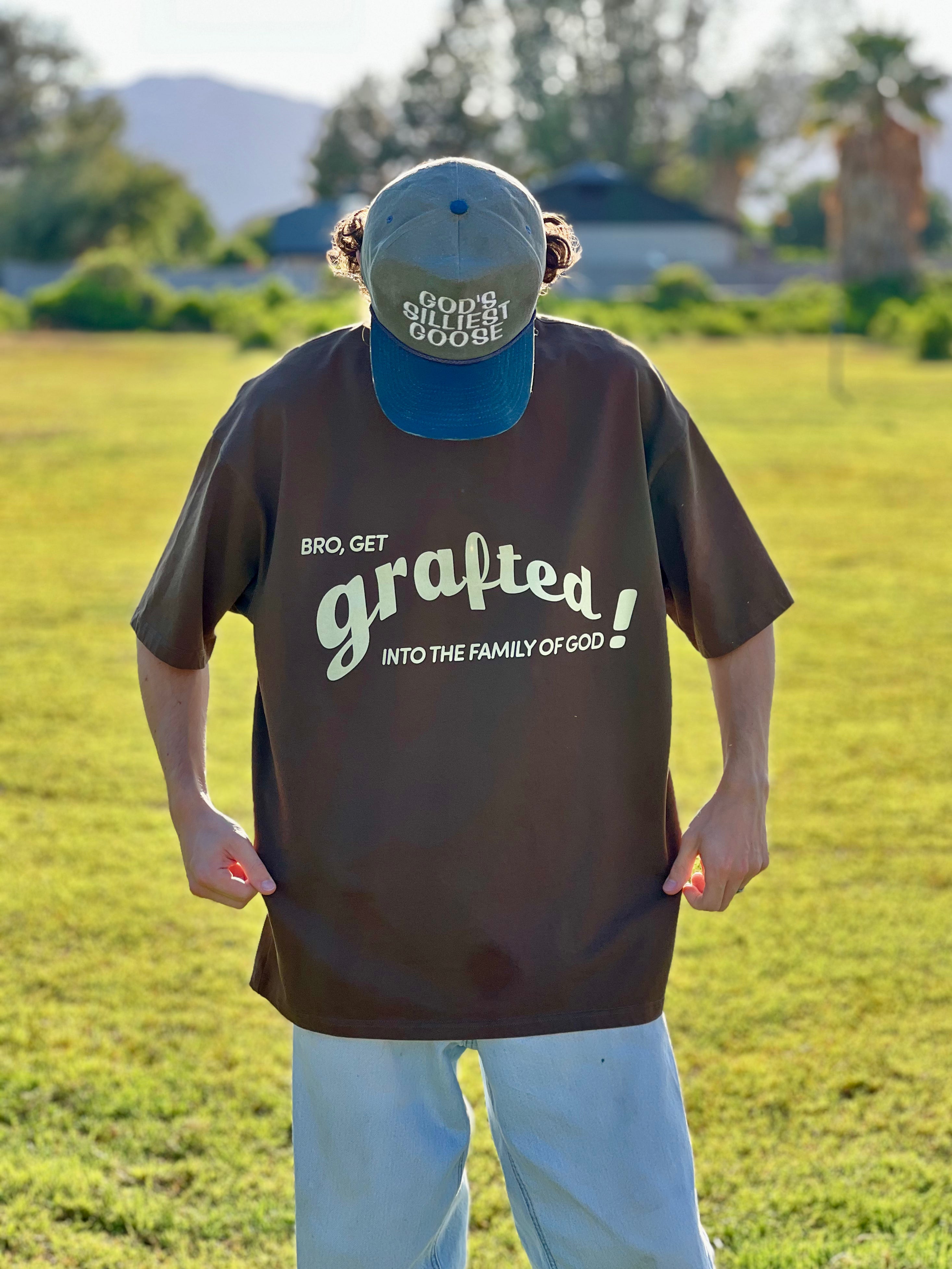 'Get Grafted' Heavyweight Tee - Espresso (Oversized)