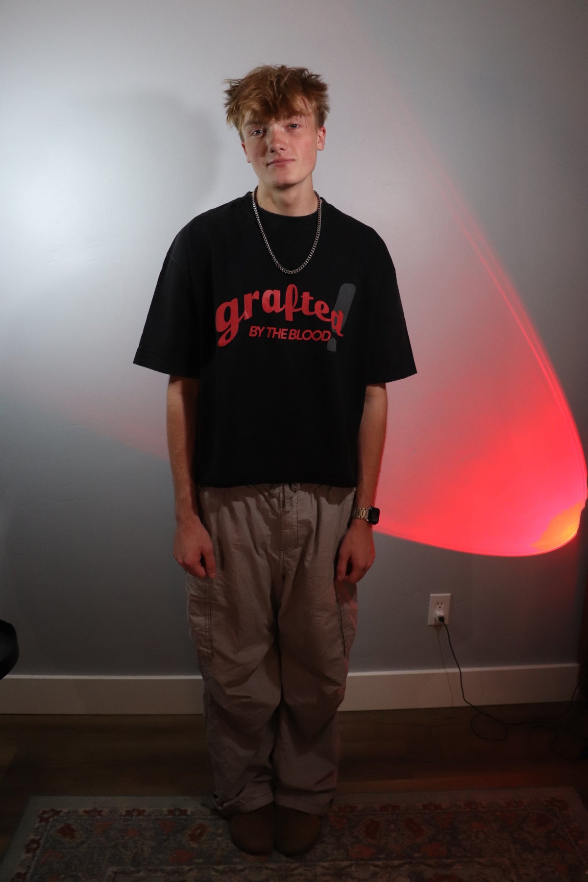 "By the Blood" Washed Boxy Tee