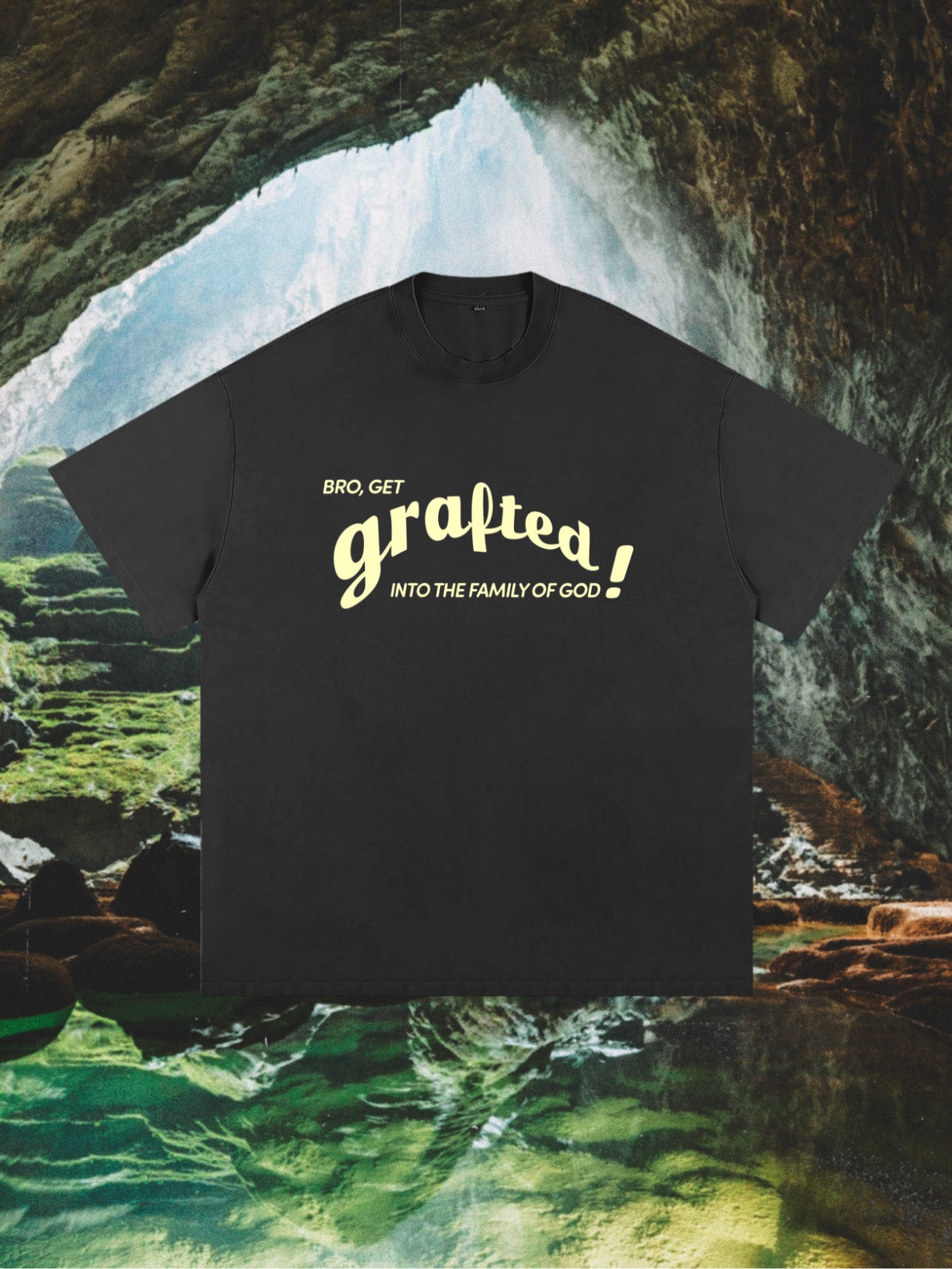 'Get Grafted' Heavyweight Tee - Charcoal (Oversized)