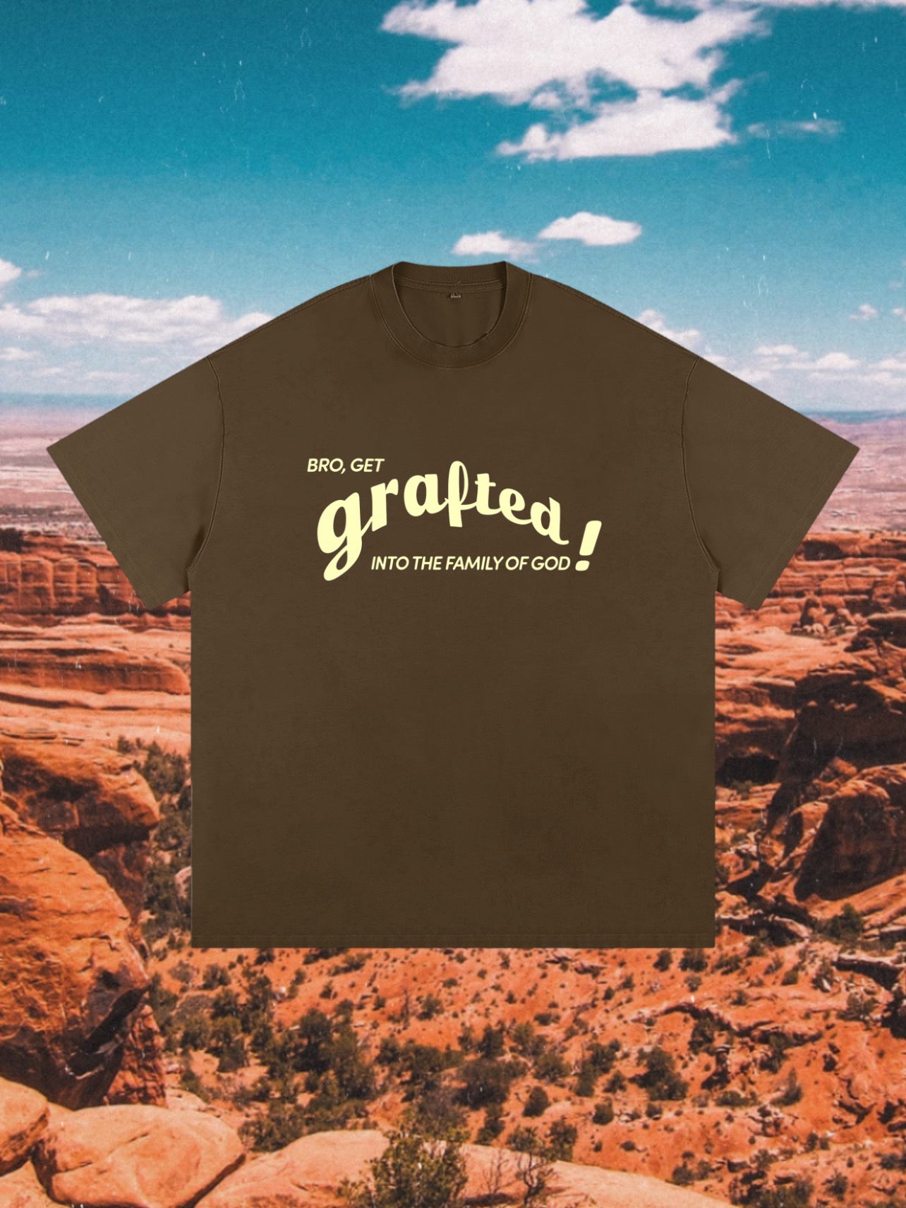 'Get Grafted' Heavyweight Tee - Espresso (Oversized)
