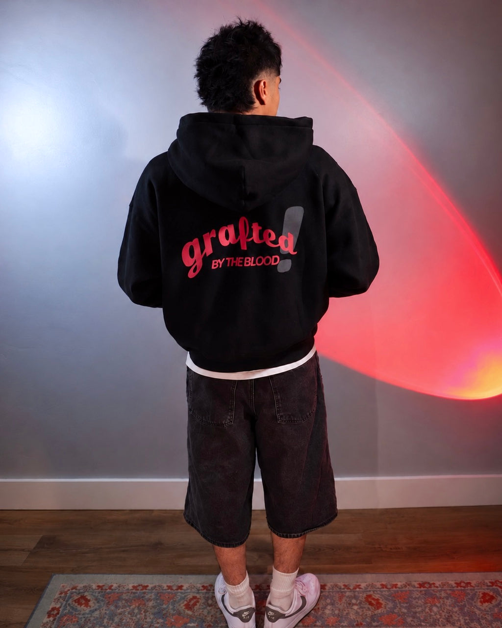 "By the Blood" Boxy Zip Up