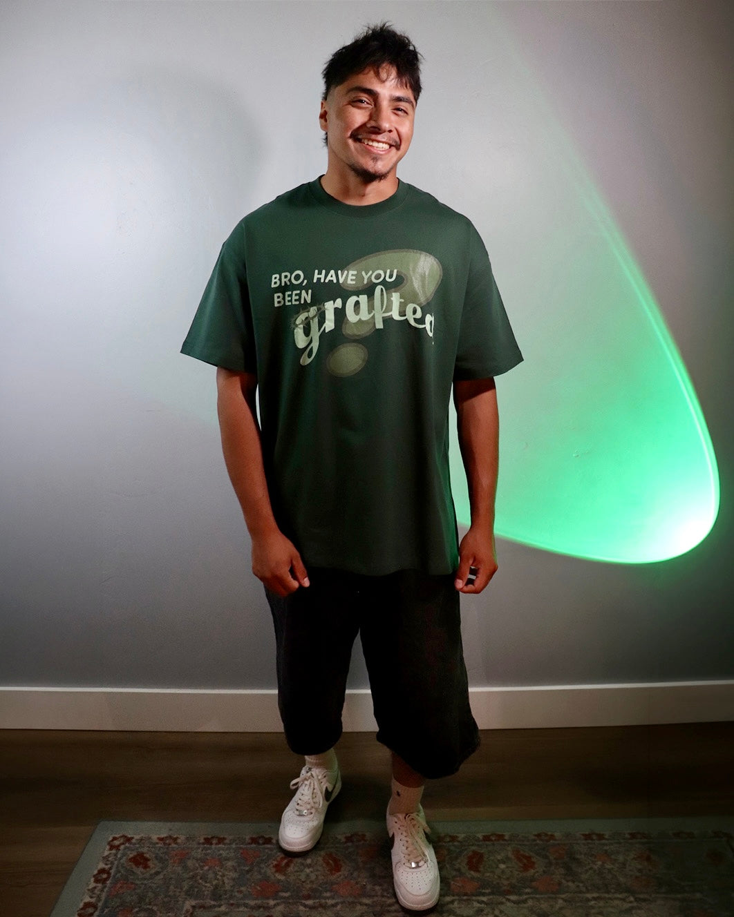 “Have You Been Grafted?” Oversized Tee - Green