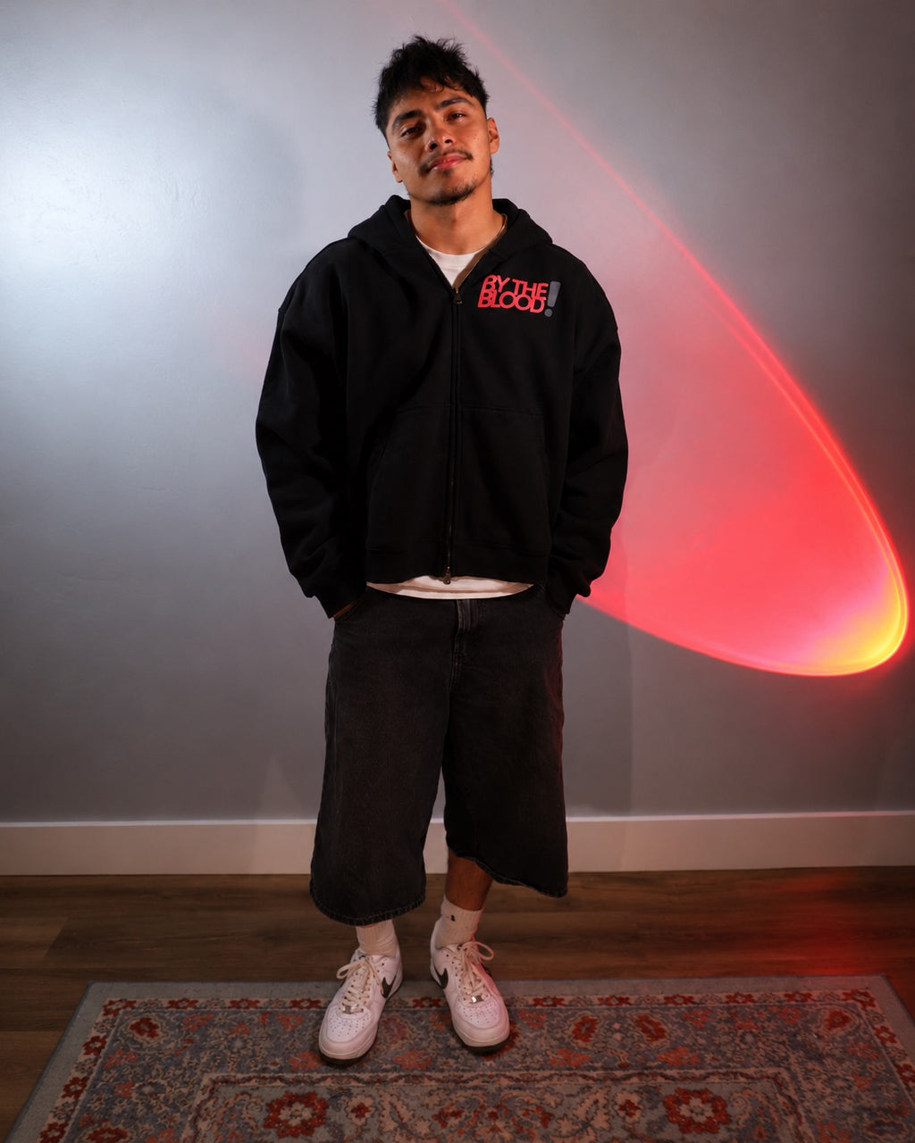"By the Blood" Boxy Zip Up