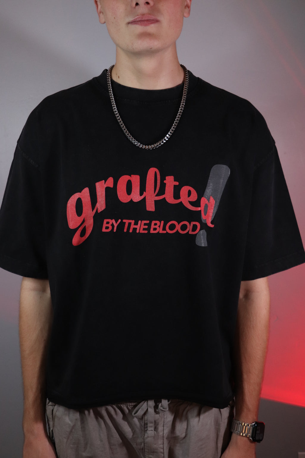 "By the Blood" Washed Boxy Tee