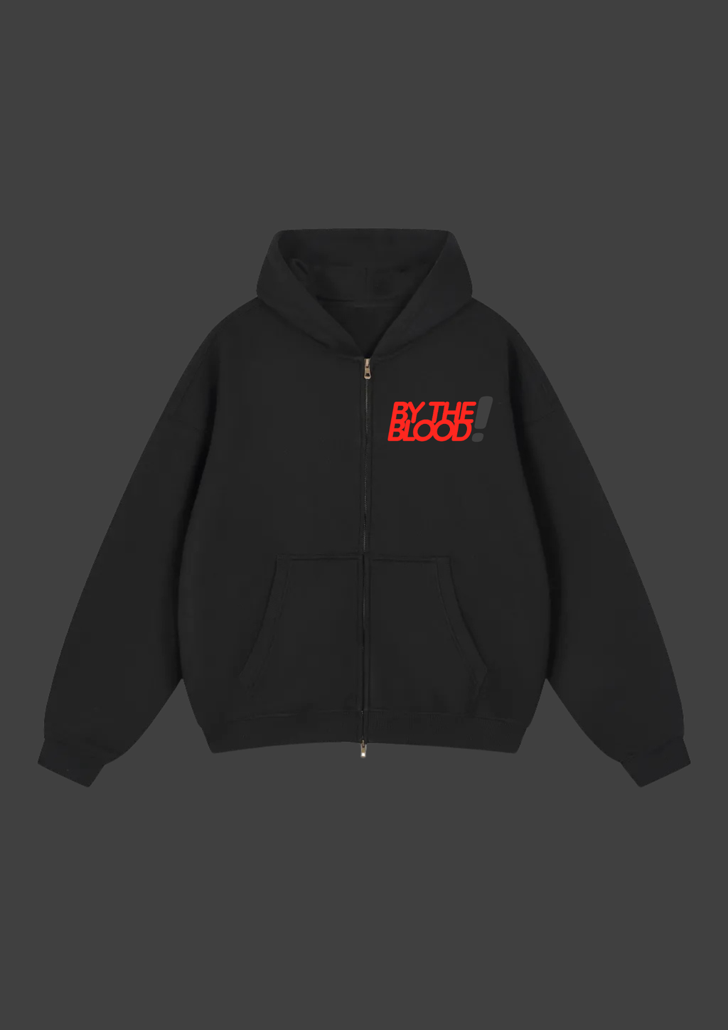 "By the Blood" Boxy Zip Up
